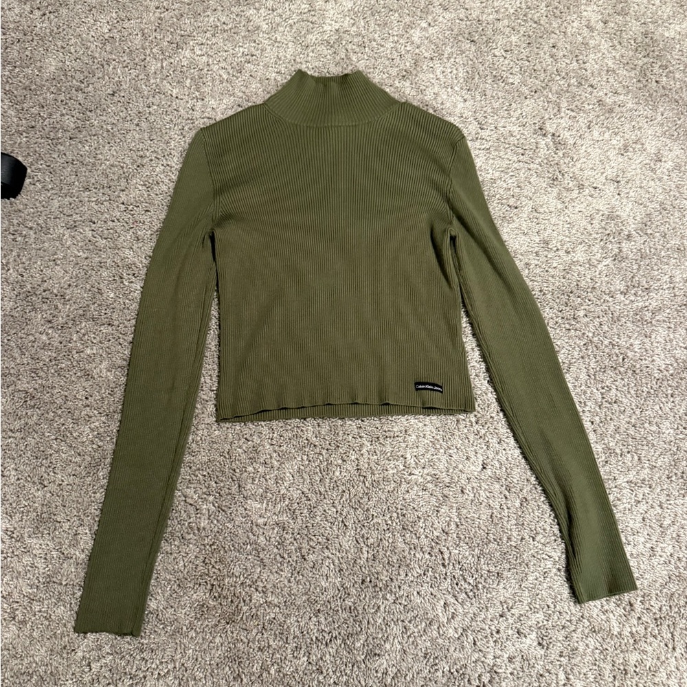 Calvin Klein Jeans Olive Ribbed Top